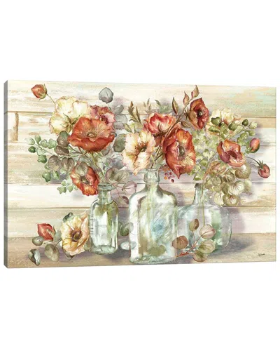 ICANVAS SPICE POPPIES AND EUCALYPTUS IN BOTTLES LANDSCAPE BY TRE SORELLE STUDIOS WALL ART