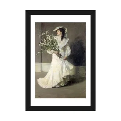 Icanvas 'spring' - Wrapped Canvas Painting Print In Black Framed Paper,white