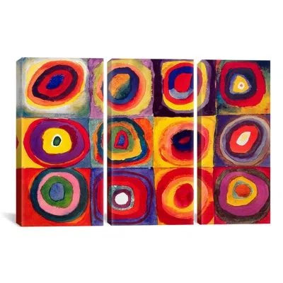 Icanvas Squares With Concentric Circles By Wassily Kandinsky 3 Piece Painting Print On Wrapped Canvas Set