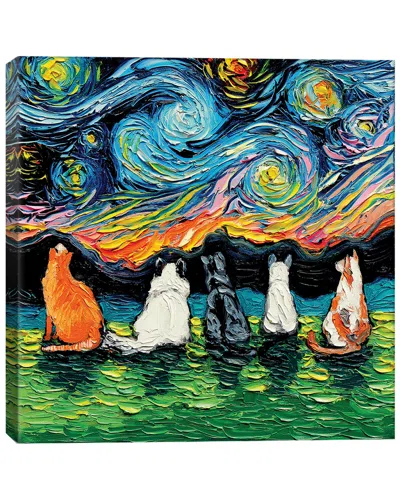 Icanvas Starry Cats By Aja Trier Wall Art