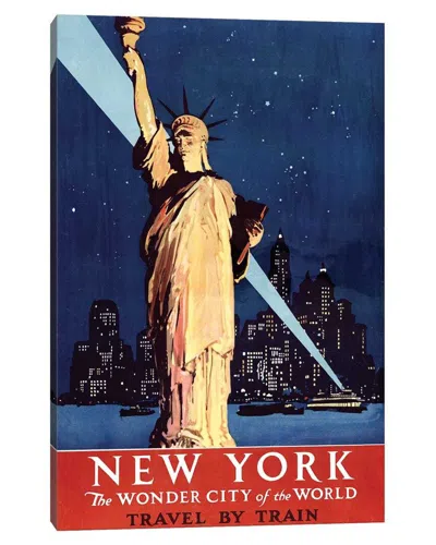 Icanvas Statue Of Liberty New York Vintage Travel Poster In Multi
