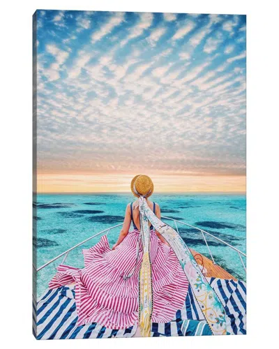 Icanvas Stripe Cruise By Hobopeeba Wall Art In Blue