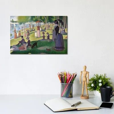 Icanvas 'sunday Afternoon On The Island Of La Grande Jatte' By Georges Seurat Painting Print On Canvas In Multi-color