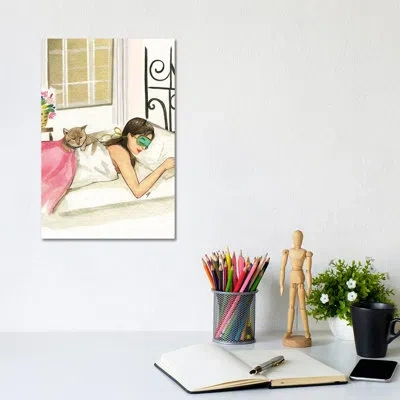Icanvas Sunday Morning Audrey Hepburn By Rongrong Devoe - Painting Print In No Matte,wrapped Canvas
