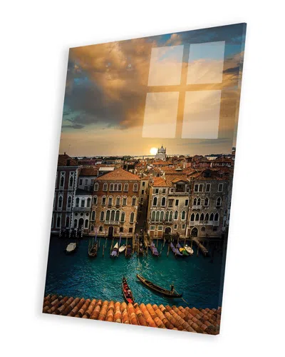 Icanvas Sunset In Venice Print On Acrylic Glass By Enzo Romano In Multi