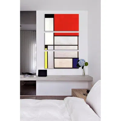Icanvas 'tableau L, 1921' By Piet Mondrian - Wrapped Canvas Graphic Art Print In Black;white;red;silver;cream