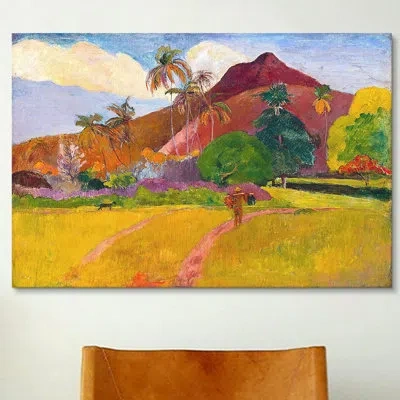 Icanvas 'tahitian Landscape' By Paul Gauguin Painting Print On Canvas In No Mat,wrapped Canvas