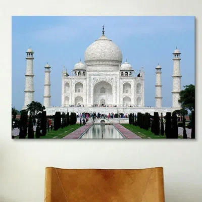 Icanvas Taj Mahal Photographic Print On Wrapped Canvas In No Mat,wrapped Canvas