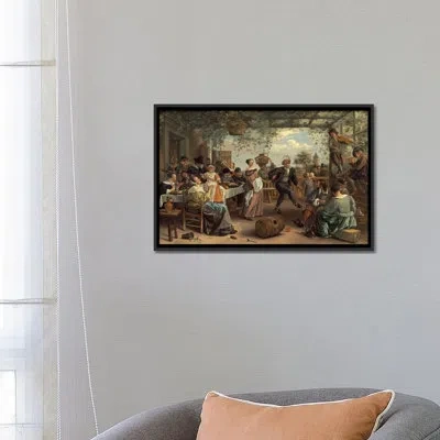 Icanvas 'the Dancing Couple' By Jan Steen Painting Print On Canvas In Wrapped Canvas,no Mat