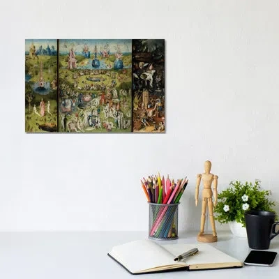 Icanvas 'the Garden Of Earthly Delights 1504' By Hieronymus Bosch Painting Print On Canvas In Green