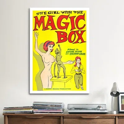 Icanvas The Girl With The Magic Box Vintage Movie Poster Canvas Print Wall Art In Yellow