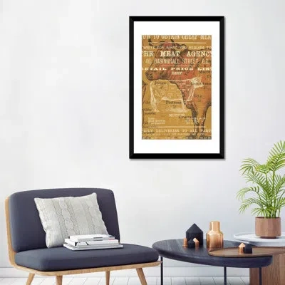 Icanvas 'the Meat Agency' Graphic Art Print On Wrapped Canvas In Black Framed Paper,white