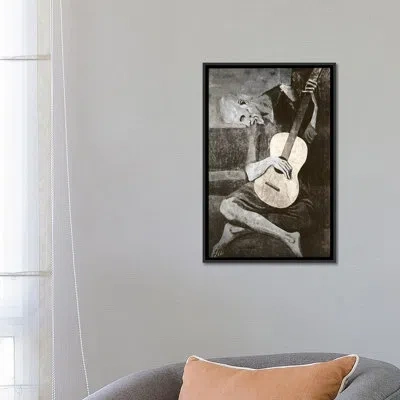 Icanvas 'the Old Guitarist Iv' - Wrapped Canvas Painting Print In No Mat,wrapped Canvas