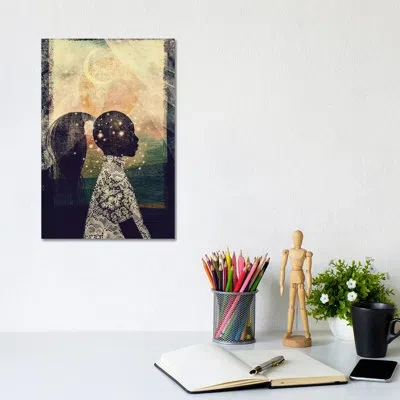 Icanvas The Sun, Stars And Moon By Erin K. Robinson - Painting Print In Wrapped Canvas,no Matte