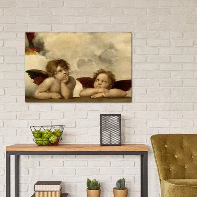Icanvas 'the Two Angels' By Raphael Painting Print On Canvas In No Mat,wrapped Canvas