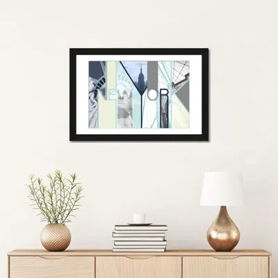 Icanvas 'the Urban Jungle Of Architectural Delights - New York' - Wrapped Canvas Graphic Art Print In Black Framed Paper,white