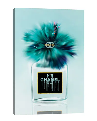 Icanvas Tickle My Turquoise Fashion Perfume Bottle & Hibiscus Wall Art By Pomaikai Barron