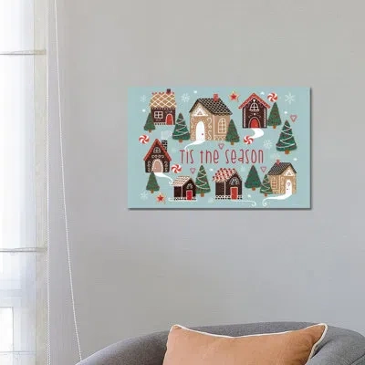 Icanvas Tis The Season Gingerbread Village - Wall Art Print In Wrapped Canvas,does Not Apply