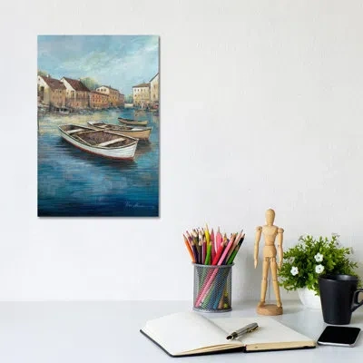 Icanvas Tranquil Harbor I By Ruane Manning - Painting Print In No Matte,wrapped Canvas