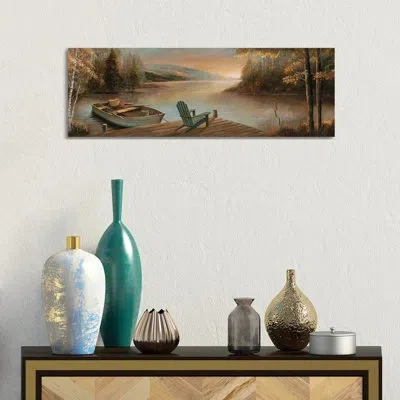 Icanvas Tranquil Waters By Ruane Manning - Panoramic Painting Print In Wrapped Canvas