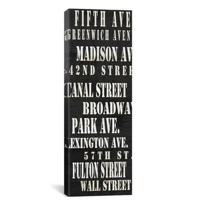 Icanvas Typography 'nyc Streets From Willow Way Studios, Inc' Textual Art On Canvas In Black;white;gray;silver