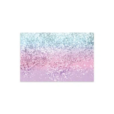 Icanvas Unicorn Girls Glitter Iv Print On Acrylic Glass In Blue;white;pink;violet;jordy Blue;perano