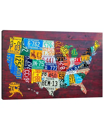 Icanvas Usa Recycled License Plate Map Vii By Design Turnpike Wall Art In Multi