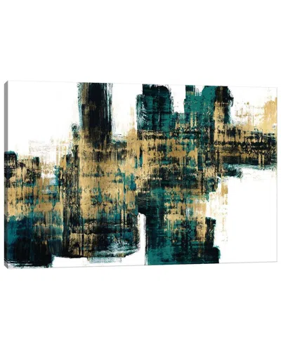 Icanvas Vibrant Gold On Teal By Alex Wise Wall Art In Multi
