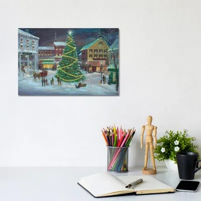 Icanvas Village Square By Ruane Manning - Painting Print In No Matte,wrapped Canvas
