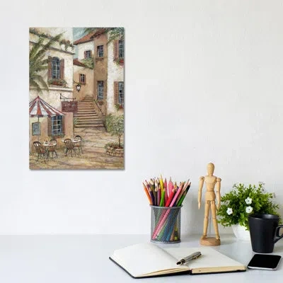 Icanvas Vino Y Queso By Ruane Manning - Painting Print In No Matte,wrapped Canvas