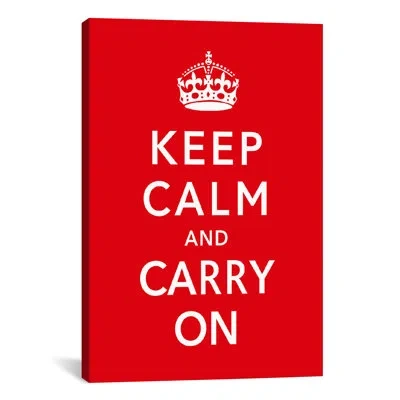 Icanvas Vintage Posters Keep Calm And Carry On Graphic Art On Canvas In Red