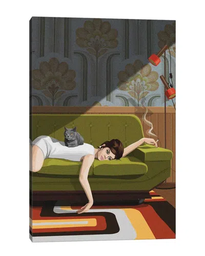 Icanvas Waiting Game By Artcatillustrated Wall Art In Multi