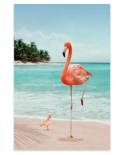 Icanvas Wannabe Flamingo Print On Acrylic Glass By Jonas Loose In Multi