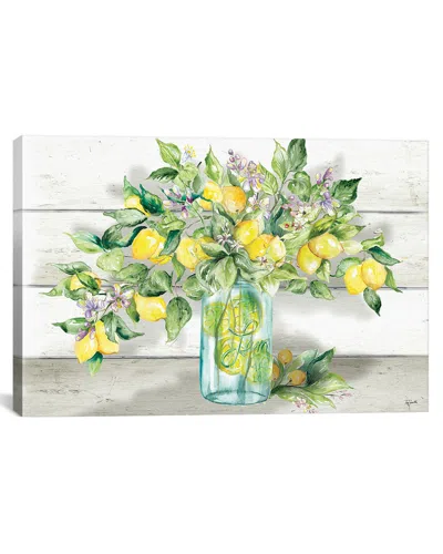Icanvas Watercolor Lemons In Mason Jar Landscape Canvas Print By Tre Sorelle Studios In Multi