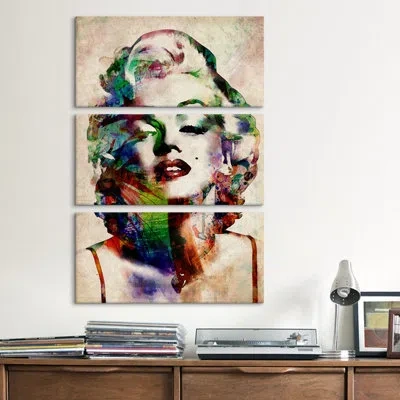 Icanvas Watercolor Marilyn Monroe Graphic Art Print On Canvas