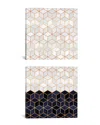 Icanvas White And Navy Cubes Diptych By Elisabeth Fredriksson