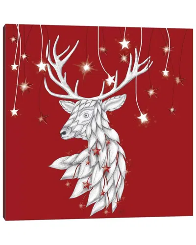 Icanvas White Deer And Hanging Stars Wall Art