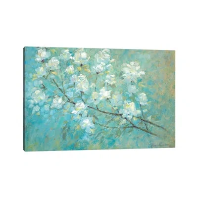 Icanvas Wild Rose Blossom By Ruane Manning - Painting Print In No Matte,wrapped Canvas