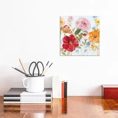 Icanvas Wildflower Whimsy Ii By Sally Swatland - Painting Print In No Mat,wrapped Canvas