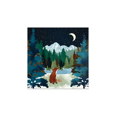 Icanvas Winter Fox Vista Print On Acrylic Glass In Blue;white;astronaut;astral Blue;viking