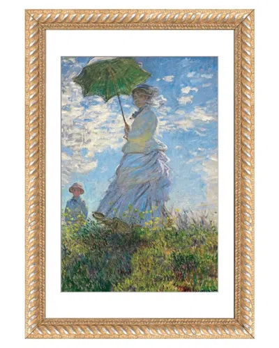 Icanvas Woman With A Parasol - Madame Monet & Her Son, 1875 By Claude Monet Wall Art In Blue