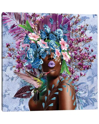 Icanvas Women In Bloom - Purplicious By Yvonne Coleman Burney Wall Art In Blue
