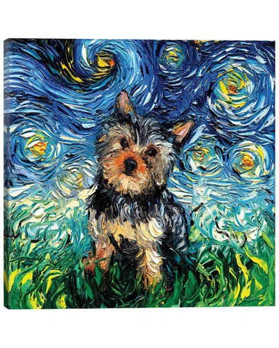 Icanvas Yorkie Night By Aja Trier Wall Art