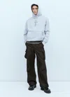 Ice & Techno Cross Logo Print Hooded Sweatshirt In Grey