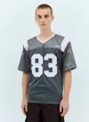 Ice & Techno Perforated-panel Number Applique T-shirt In Grey