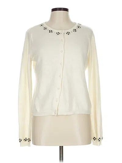 Pre-owned Ice Cardigan Sweater In White