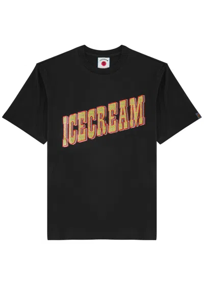 Ice Cream Casino Printed Cotton T-shirt In Black