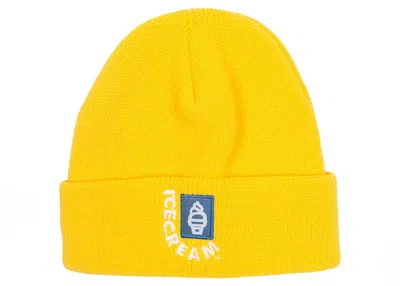 Pre-owned Ice Cream Header Knit Beanie In Yellow