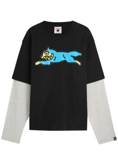 Ice Cream Layered Logo-print Cotton T-shirt In Black