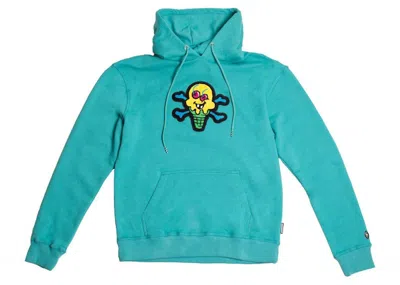 Pre-owned Ice Cream Men's  Chenille Hoodie In Blue/aqua